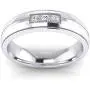 Unisex Comfort Fit Sterling Silver 5mm Court Shape Simulated Diamond Ring Wedding Band Unisex Comfort Fit Sterling Silver 5mm Court Shape Simulated Diamond Ring Wedding Band