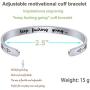 RENYILIN Inspirational Cuff Bracelet and Double Stainless Steel Ring, The Bracelet and Ring Size can be Adjusted for Girls and Boys