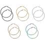 HOUSWEETY 5 Pairs 5 Colors Stainless Steel Smooth Simple Hoop Earrings (Dia.10mm)