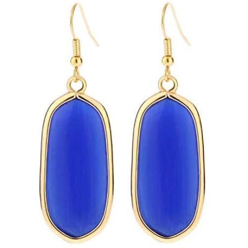 BaubleStar Natural Crystal Healing Stone Drop Dangle Earrings for Women Girls
