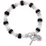 Rosemarie Collections Womens Simulated Pearl Beaded Stretch Rosary Bracelet with Crucifix and Miraculous Medal Rosemarie Collections Womens Simulated Pearl Beaded Stretch Rosary Bracelet with Crucifix and Miraculous Medal