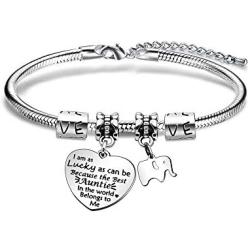 CAROMAY Aunt Bracelet Snake Bangle Adjustable Jewelry Appreciation Birthday Gift Family Present Best Auntie in The World
