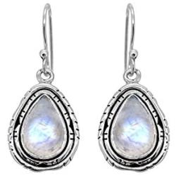 YoTreasure 1.35'' Moonstone Dangle Earrings Solid 925 Sterling Silver Jewelry