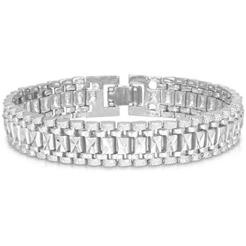 U7 Jewelry Men Wrist Chain Bracelet Stainless Steel Gold Plated Heavy Thick Link Chain Bracelet for Men Women, Husband Gift,Width Choice 12/15mm,Length 7-9 Inch, with Gift Box