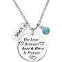 TISDA Birthstone Crystals Necklace,The Love Between Aunt and Niece is Forever Necklace Family Jewelry