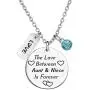 TISDA Birthstone Crystals Necklace,The Love Between Aunt and Niece is Forever Necklace Family Jewelry TISDA Birthstone Crystals Necklace,The Love Between Aunt and Niece is Forever Necklace Family Jewelry