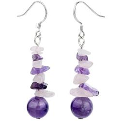 YACQ Sterling Silver Natural Gemstone Dangle Earrings Handcrafted Jewelry for Women