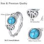 925 Sterling Silver Infinity with Celtic Knot Turquoise Solitaire Rings, Turquoise Jewelry Valentines Day Gift for Women Girlfriend Unisex Adult with Gift Box