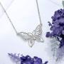 ELEGANZIA Butterfly Necklaces for Women Sterling Silver Jewelry Sparkling Cubic Zirconia for Teenage Girls Girlfriend Mom