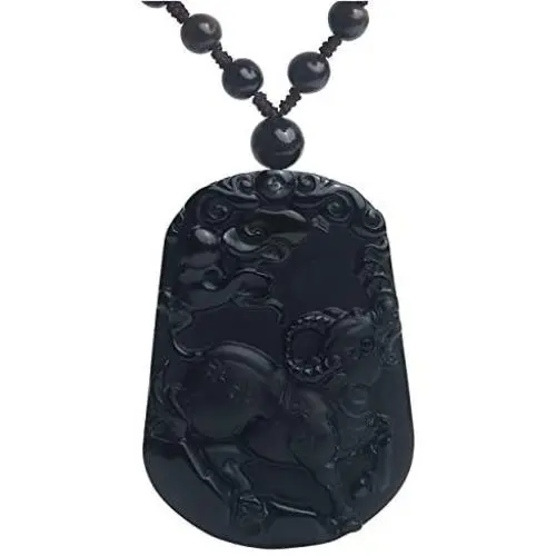 Reikocrystalbeads Genuine Jewelry Pendant Natural Black Obsidian Stone Hand Carved Cow Amulet Charm Necklace Reikocrystalbeads Genuine Jewelry Pendant Natural Black Obsidian Stone Hand Carved Cow Amulet Charm Necklace