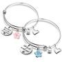 Friendship Bracelets for 2 BFF Heart Jewelry Christmas Birthday Gift for Friends Side by side or miles apart(BR-Sidebyside)