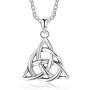 Furious Jewelry 925 Sterling Silver Good Luck Irish Triangle Celtic Knot Vintage Pendant Necklace