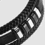 SERASAR | Premium Genuine Leather Bracelet for Men in Black | Magnetic Stainless Steel Clasp in Silver and Gold | Exclusive Jewellery Box | Great Gift Idea SERASAR | Premium Genuine Leather Bracelet for Men in Black | Magnetic Stainless Steel Clasp in Silver and Gold | Exclusive Jewellery Box | Great Gift Idea