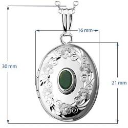 Finejewelers Sterling Silver Birthstone Locket Pendant Necklace