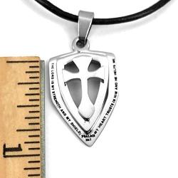 FORGIVEN JEWELRY Cross Strength Shield Necklace