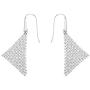 Swarovski Fit Collection Chandelier Dangle Pierced Earrings for Women, Pair of Mesh Triangle White Crystal Earrings with a Rhodium Plated Setting