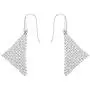 Swarovski Fit Collection Chandelier Dangle Pierced Earrings for Women, Pair of Mesh Triangle White Crystal Earrings with a Rhodium Plated Setting Swarovski Fit Collection Chandelier Dangle Pierced Earrings for Women, Pair of Mesh Triangle White Crystal Earrings with a Rhodium Plated Setting