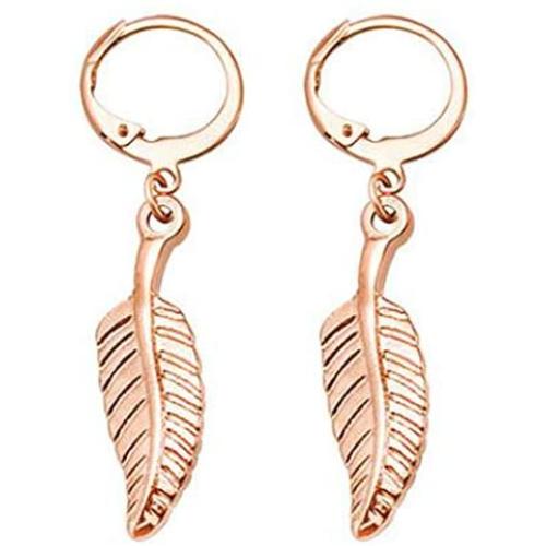 Stainless Steel Leaf Style Cocktail Party Wedding Statement Drop Earrings