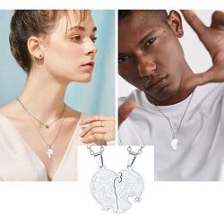 U7 Couples Necklace Stainless Steel Gold Color Custom Cat Yin Yang/Heart Puzzle BFF Friendship/Mother Daugther/His and Her Matching Set Necklaces for Men Women