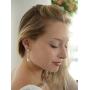 Mariell Linear Cubic Zirconia and Bold Pearl Teardrop Wedding Earrings for Brides - Platinum Plated
