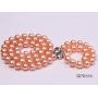 JYX Pearl Necklace Set AA+ Quality 7-8mm Natural Freshwater Cultured Round Pearl Necklace Bracelet and Earrings Set