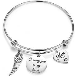Gzrlyf Memorial Bracelet Loss Memorial Gifts I Carry You in My Heart Jewelry Sympathy Gifts Remembrance Mom Dad Gift