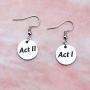AKTAP Theatre Dangle Earrings Director Actor Jewelry Act I Act II Earrings Gift for Theater Lovers