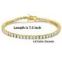 GEMSME 18K White Gold Plated Cubic Zirconia Classic Tennis Bracelet 7.5 Inch (Gold-Plated-Brass) GEMSME 18K White Gold Plated Cubic Zirconia Classic Tennis Bracelet 7.5 Inch (Gold-Plated-Brass)