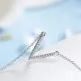 ZLXPRO V Necklace Chevron Pendant CZ Sterling Silver Choker Initial Jewelry Gift for Women Girls 16''+2''