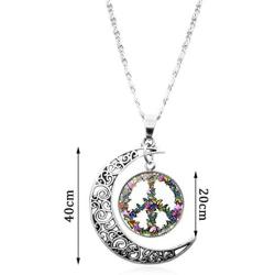Floral Peace Sign Necklace Bracelet Earring Set