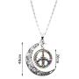 Floral Peace Sign Necklace Bracelet Earring Set