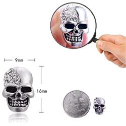Stainless Steel Skull Studs Earrings Crystal Eye Skeleton Head Bone Stud Earrings for Men Women