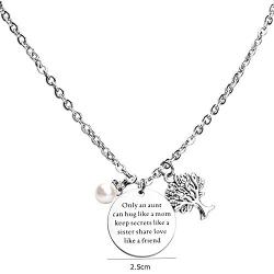 Aunt Necklace Pendant Gift For Auntie From Nephew Niece Jewelry Auntie Necklace Only An Aunt Can Hug Like A Mom Keep Secrets Like A Sister Share Love Like A Friend Necklace