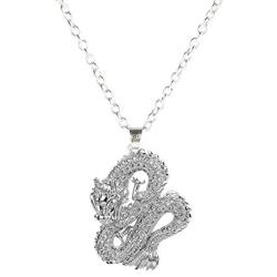 Halloween Dragon Necklace Choker Personalized Chinese Dragon Pendant Necklace for Women Men Fashion Sweater Chain Necklace Jewelry Gifts