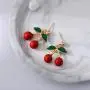 TIANHONGYAN 18K Gold Plated Fruit Cherry Earring Unique 3D Green Leaf Red Cherry Charm Tassel Dangle Drop Stud Earrings for Women Girls Jewelry Gift TIANHONGYAN 18K Gold Plated Fruit Cherry Earring Unique 3D Green Leaf Red Cherry Charm Tassel Dangle Drop Stud Earrings for Women Girls Jewelry Gift