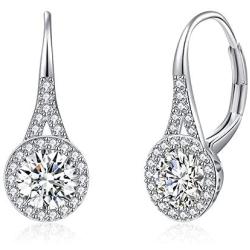 SHINEFUTURE Dangle earrings for women Bridal Earrings with Sparkling Dangle Lever Backed Earrings for Women