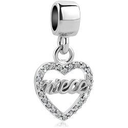SexyMandala Heart Love Mum/Sister/Friend/Niece/Family Bead for European Bracelets