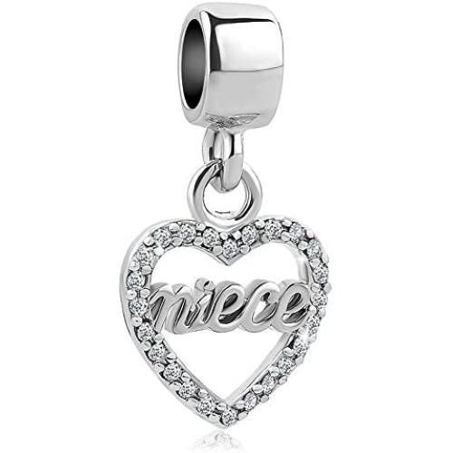 SexyMandala Heart Love Mum/Sister/Friend/Niece/Family Bead for European Bracelets