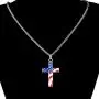 JDXN Flag Day Gift Stainless Steel American USA Flag Cross Religious Pendant Necklace Jewelry For Men
