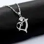 Uloveido White Gold Plated Arrow Heart Pendant Necklace for Women Girls with Purple White Cubic Zirconia N662