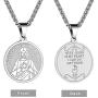 P. BLAKE Stainless Steel Catholic Sacred Heart of Jesus Necklace, 22-24 Inches