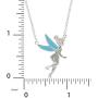 Disney Tinkerbell Jewelry for Women, Silver-Plated and Enamel Necklace, 18” Chain
