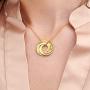 MyNameNecklace Custom Engraved Russian Ring Round Circle Necklace with 5 Rings for Women-Personalized Sterling Silver 925 Jewelry