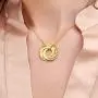MyNameNecklace Custom Engraved Russian Ring Round Circle Necklace with 5 Rings for Women-Personalized Sterling Silver 925 Jewelry