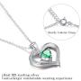 ✦Gifts for Mothers Day✦ Forever Love Heart Necklace Jewelry 18K White Gold/ Rose Gold Plated 925 Sterling Silver Birthstone Pendant Necklace with 5A Cubic Zirconia Birthday Gifts for Women and Girls