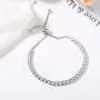 LJWVX Tennis Bracelets for Women Adjustable Bolo Style Sterling Silver with Sparkling Cubic Zirconia LJWVX Tennis Bracelets for Women Adjustable Bolo Style Sterling Silver with Sparkling Cubic Zirconia