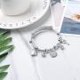 HZMAN Key Padlock Steel Cable Bracelet Stainless Steel Cuff Ladies Cubic Zirconia Bracelet Wristband
