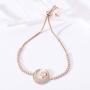 Yushitong Moon and Star Expandable Brass with Sparkling Cubic Zirconia Adjustable Bracelet for Women and Girls