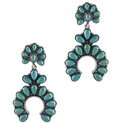 Wonderent Turquoise Fanwise Delicate Dangle Metal Earring