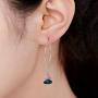 Yatming Handmade Chip Stone Drop Earrings for Women, Tumbled Stones Dangle Hoop Eardrop for Reiki Healing